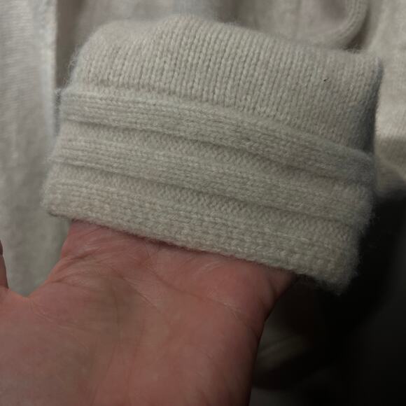 Talbots Sweater Beige Shawl Collar Open Cardigan Merino Wool Cashmere Winter 2X - Picture 3 of 7